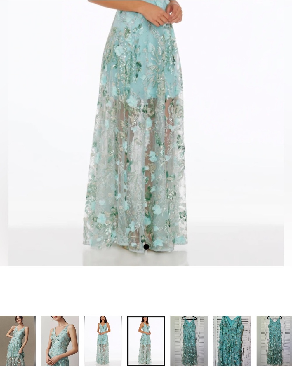 NWT Dress The Population Anthropologie Sidney Beaded Sequin 3D Floral Gown XXL